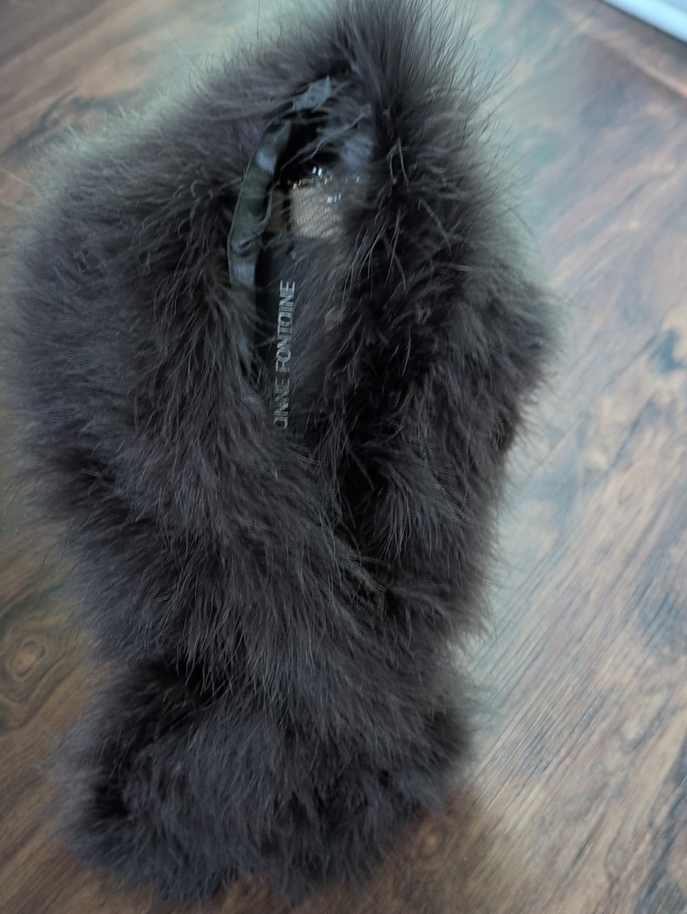 Anne Fontaine Brown Feather Scarf